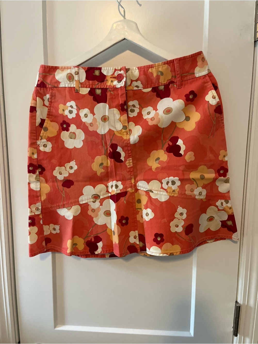 Floral Orange A-Line Mini Skirt